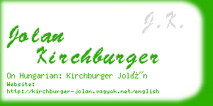 jolan kirchburger business card